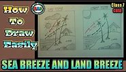 Sea breeze and land breeze drawing|sea breeze and land breeze diagram class 7
