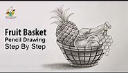 Fruit Basket Drawing Step By Step with Pencil Shading Still Life Tutorial YouTube Video