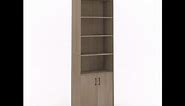 Sauder Beginnings Bookcase With Doors, Silver Sycamore finish