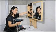 DIY Bathroom Mirror with Shelf using Wood Pallet || D.A Santos