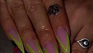 Fall Glam: Lime Green & Hot Pink French Nail Design | nailedbyevelyn_ | #nailinspo