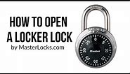 How To Open a Locker Lock