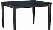 International Concepts Solid Wood Dining Table with Shaker Legs, 48 by 30 by 30-Inch, Black