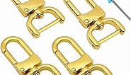 D Rings for Purse, 4Pcs Swivel Hooks for Purses,Replacement D-Rings Swivel Snap Hooks for DIY Leather Craft Purse and Purse Hardware (Gold,3/4inch)