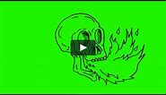 Human Skull Eye Popping Out Breathing Fire Drawing 2D Animation
