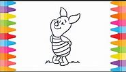 How to Draw Piglet Step by Step | Winnie the Pooh Drawings