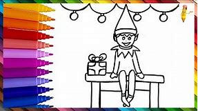 How To Draw And Color An Elf On The Shelf Step By Step 🧝🎁