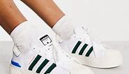 adidas Originals Superstar Bonega 2B trainers in white and green | ASOS