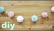 EASY How to make Pom Pom Garland made from Yarn DIY