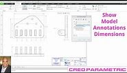 Creo Parametric - Drawings - Show Model Annotations Part 1 - Dimensions