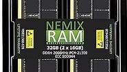32GB (2X16GB) DDR4-2666 PC4-21300 ECC SODIMM Compatible with Synology D4ECSO-2666-16G Memory Upgrade Module by NEMIX RAM