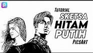 Membuat Sketsa Hitam Putih | Black And White Sketc Picsart | Picsart Editing Tutorial