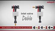 How to install the double entry inlet valve DOBLO from Wirquin in a WC cistern ?