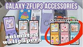 all my Galaxy ZFlip3 accessories! animated wallpaper & gameboy wallpaper with download links