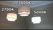 LED Light Bulb Color Comparison | 2700K 3000K 5000K Side by Side Demo | Warm to Soft Bright White