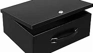 Dalmbox Portable Metal Safe Box with Key Lock - Fire Resistant Storage for Documents, Car, Home and Outside - X Large 13.2"x 11"x 5.1" Black Box