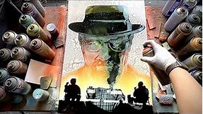 Heisenberg - GLOW IN THE DARK - Breaking Bad SPRAY PAINT ART - by Skech
