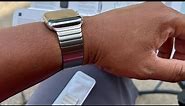 OEM Apple Watch 42mm stainless steel link bracelet & 45mm Black Unity braided solo loop unboxing.⌚️