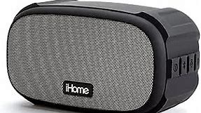 iHome Weather Tough Water & Shock Resistant Bluetooth Portable Speaker with Long Life 18 Hour Mega Battery, Portable, Loud Volume with Carry Loop, iP46 Rated