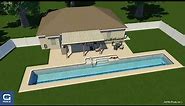Griffin Pools, Inc. Lap pool with sunshelf
