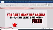 You can't make this change because the selection is locked Microsoft office error fixed