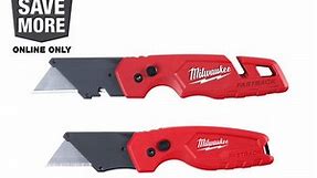 Milwaukee FASTBACK Folding Utility Knife and Compact Folding Utility Knife with Blade Storage and Gut Hook (2-Piece) 48-22-1503