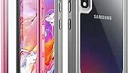 Poetic Guardian Series Case Designed for Samsung Galaxy A70 Case, Full-Body Hybrid Shockproof Bumper Cover with Built-in-Screen Protector, Pink/Clear