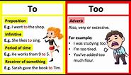 TO vs TOO 🤔 | What's the difference? | Learn with examples