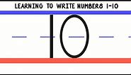 Learning to Write Numbers 1-10 | How to Write 1 to 10 for Kids | Handwriting Numbers Preschool