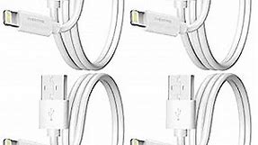 Overtime iPhone Charger Cable 4 Foot (4-Pack), Apple MFi Certified USB to Lightning Cable, 4ft USB Cord for iPhone 14/13/12/11/Pro/Max/Mini/SE/XR/XS/X/8/7/Plus/6/6S, iPad/iPad Air 2/Mini