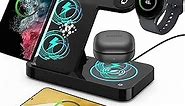 Wireless Charger for Samsung, 4 in 1 Charging Station, Wireless Charger Stand for Samsung Galaxy S23 Ultra S22 S21 S20 Note20 Z Fold 4/3/2, Z Flip 4/3/2, Galaxy Buds 2 Pro, Galaxy Watch 5/4/3/2