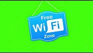 Free wifi zone blue icon. Free wifi here sign concept. Motion graphics.