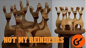 Scrap Wood Reindeers made from salvaged table top and old shelves