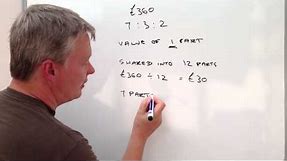 How to calculate ratio - sharing money GCSE question