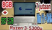 HP 14S FQ1032AU AMD RYZEN 3 5300U 8GB 512GB VEGA 6 14 FHD IPS BL WIN11HOME + OHS SILVER