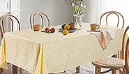ShinyBeauty Checkered Tablecloth Rectangle 54''x70'' Yellow Buffalo Plaid Tablecloth Gingham Check Tablecloth Cotton Tablecloth Waterproof Fabric Table Cloths for Kitchen Dining Picnic