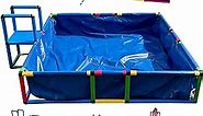 Plastic Kiddie Pool for Kids Ages 8-12 - Buildable Backyard Above Ground Pool for Ball & Sand Pit with Tubes, Connectors, Panels & Sleeve - Toddler Swimming Pools for Outside Play by Funphix