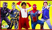 SuperHeroes Costumes Runway Show Ryan with Spiderman, Iron Man, Transformers and more!!!