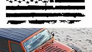 TOMALL 23.6'' American Flag Distressed Decal for Auto Hood USA Flag Stripe Graphic Vinyl Waterproof Universal for All Car SUV Truck Hood Window Door Sides Windshield Decoration (Black)