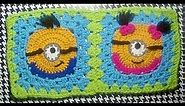 How Crochet Minion Applique | Boy and Girl Minion Granny Square Pattern | Crochet Minion Blanket