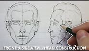 The Basic CONSTRUCTION for DRAWING the HEAD - Front & Side View - Narrated Tutorial