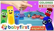 Colores en español para niños | La Pandilla de Colores | 3 HORAS | Todos los colores | BabyFirst TV