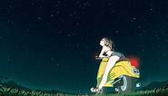 Haruko Haruhara Starry Night Sky On Vespa FLCL Live Wallpaper - MoeWalls