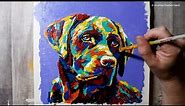 Colorful Dog Portrait / Acrylic / Pop Art / Labrador Retriever Painting