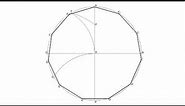 How to draw a regular Hendecagon inscribed in a circle (11-sided polygon)