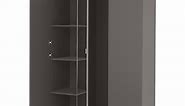 PAX / FORSAND/ÅHEIM wardrobe combination, dark gray/mirror glass, 59x235/8x931/8" - IKEA