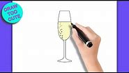 How to Draw a Champagne Flute #draw #mindful #art