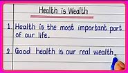 10 Lines On Health is Wealth l Health is wealth 10 lines essay in english
