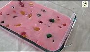 Sweet Pink Jelly Beans Dessert | Sweet dessert with milk | Vermicelli sweet dessert with jelly beans