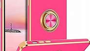 BENTOBEN iPhone 11 Pro Max Case, Phone Case iPhone 11 ProMax,Slim Fit Kickstand Ring Holder Shockproof Protection Soft TPU Bumper Drop Protective Girl Women Boy iPhone 11 ProMax Cover, Hot Pink/Gold